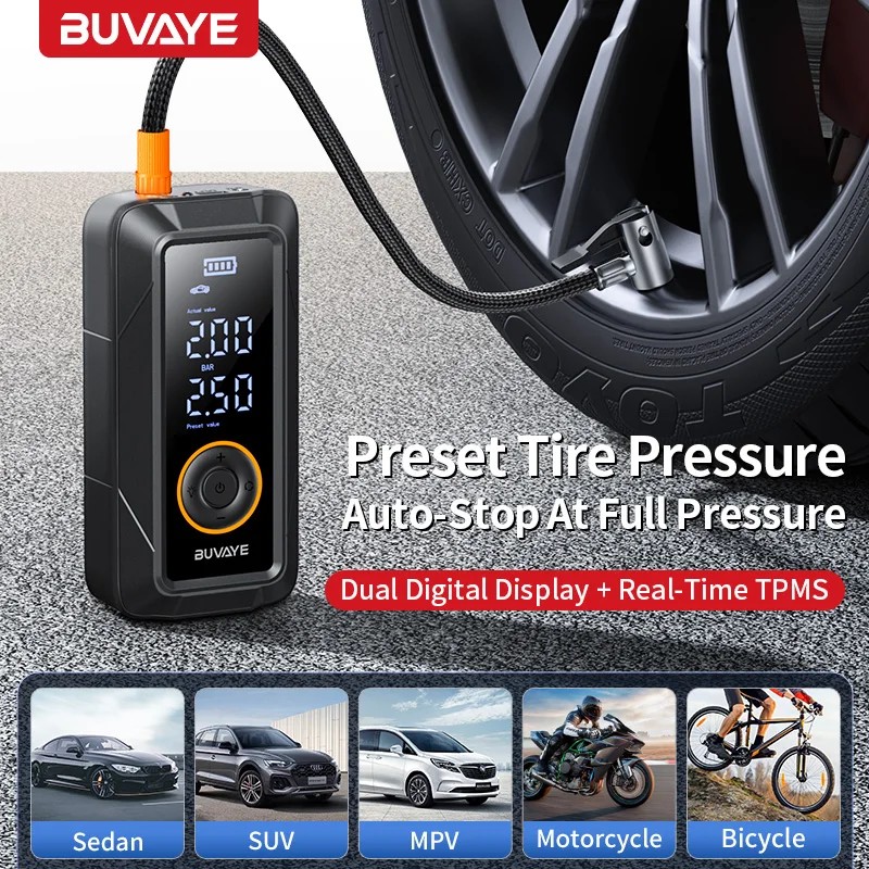 BUVAYE 150PSI ޴   ڵ    ÷ Ÿ̾ ÷ ڵ   ͻŬ Ʈ 